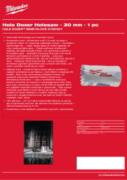 MILWAUKEE Hole Dozer Holesaws 49560057 A4 PDF