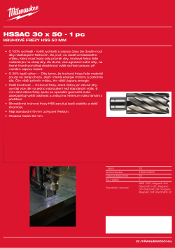 MILWAUKEE HSS annular cutters 50 mm 4932343305 A4 PDF