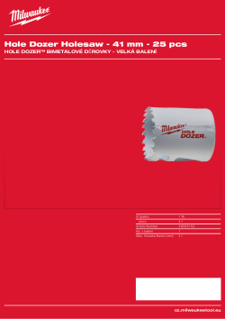 MILWAUKEE Hole Dozer Holesaws Bulk Packs 49565152 A4 PDF