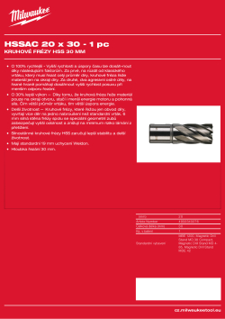 MILWAUKEE HSS annular cutters 30 mm 4932343276 A4 PDF