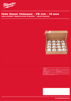 MILWAUKEE Hole Dozer Holesaws Bulk Packs 49565180 A4 PDF