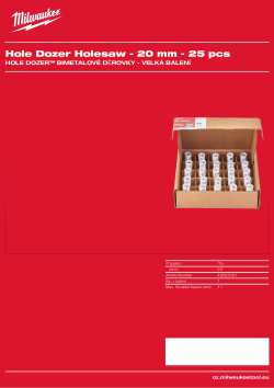 MILWAUKEE Hole Dozer Holesaws Bulk Packs 49565091 A4 PDF