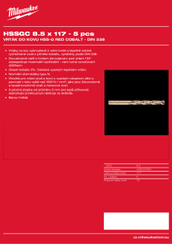 MILWAUKEE Red Cobalt HSS-G Drill Bits 4932373351 A4 PDF