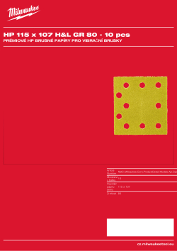 MILWAUKEE High Performance Sanding Sheets for Orbital Sanders 4932492244 A4 PDF