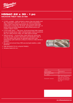 MILWAUKEE HSS annular cutters 30 mm 4932343278 A4 PDF
