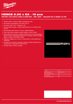 MILWAUKEE HSS-Ground Drills Short / DIN1897 / 5 and 10 pack 4932352212 A4 PDF