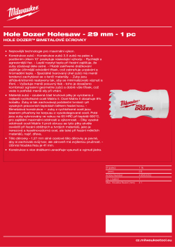 MILWAUKEE Hole Dozer Holesaws 49560052 A4 PDF