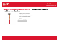 MILWAUKEE Zámečnické kladivo s ořechovou násadou 1000 g 4932478670 A4 PDF