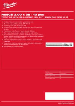 MILWAUKEE HSS-Ground Drills Short / DIN1897 / 5 and 10 pack 4932352200 A4 PDF