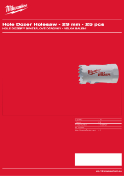 MILWAUKEE Hole Dozer Holesaws Bulk Packs 49565120 A4 PDF