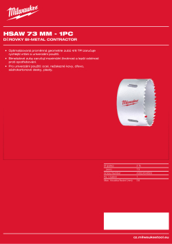 MILWAUKEE Bi-Metal Contractor Holesaw 4932464699 A4 PDF