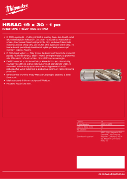 MILWAUKEE HSS annular cutters 30 mm 4932343275 A4 PDF