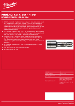 MILWAUKEE HSS annular cutters 30 mm 4932371740 A4 PDF