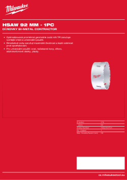 MILWAUKEE Bi-Metal Contractor Holesaw 4932464704 A4 PDF