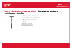 MILWAUKEE Zámečnické kladivo s ořechovou násadou 300 g 4932478667 A4 PDF