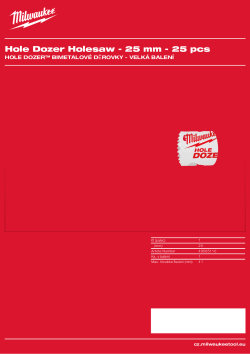MILWAUKEE Hole Dozer Holesaws Bulk Packs 49565110 A4 PDF
