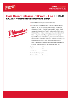 MILWAUKEE Hole Dozer Holesaws 49560239 A4 PDF