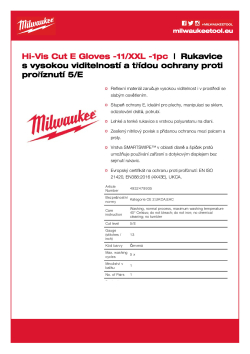 MILWAUKEE Reflexní rukavice a třídou ochrany proti proříznutí E - 11/XXL - 1 ks 4932479935 A4 PDF