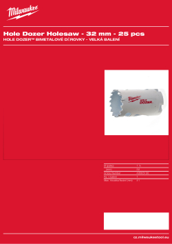 MILWAUKEE Hole Dozer Holesaws Bulk Packs 49565130 A4 PDF