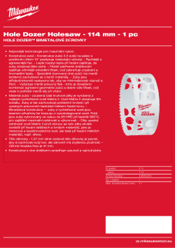 MILWAUKEE Hole Dozer Holesaws 49560233 A4 PDF