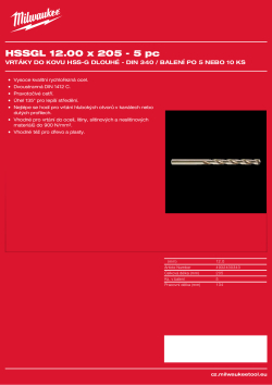 MILWAUKEE HSS-Ground Drills Long / DIN340 / 5 and 10 pack 4932430343 A4 PDF