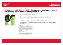 MILWAUKEE Reflexní rukavice s třídou ochrany proti proříznutí C - M/8 - 1 ks 4932478131 A4 PDF