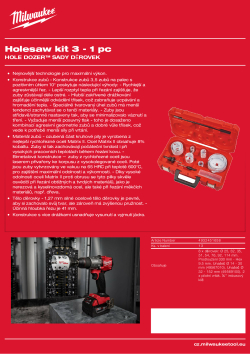 MILWAUKEE Sada Hole Dozer™ 3 (12ks) 4932451658 A4 PDF