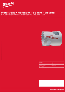 MILWAUKEE Hole Dozer Holesaws Bulk Packs 49565150 A4 PDF
