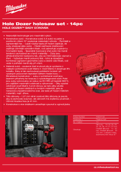 MILWAUKEE Hole Dozer™ sada děrovek14 ks 49224152 A4 PDF
