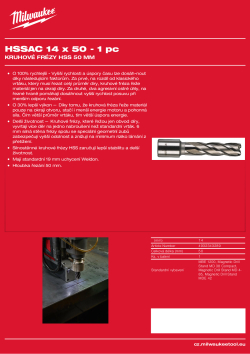 MILWAUKEE HSS annular cutters 50 mm 4932343289 A4 PDF