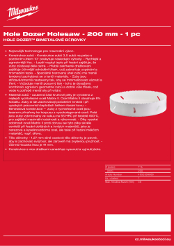 MILWAUKEE Hole Dozer Holesaws 4932399888 A4 PDF