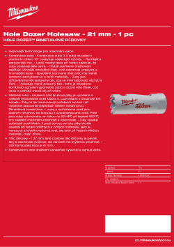 MILWAUKEE Hole Dozer Holesaws 49560027 A4 PDF