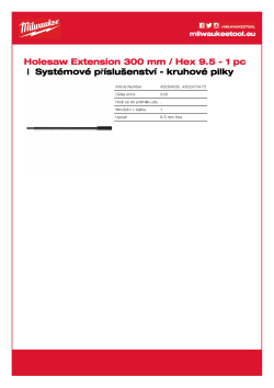 MILWAUKEE Prodloužení - délka 330 mm 4932479470 A4 PDF