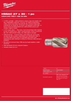 MILWAUKEE HSS annular cutters 30 mm 4932343283 A4 PDF