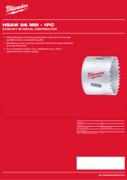 MILWAUKEE Bi-Metal Contractor Holesaw 4932464691 A4 PDF