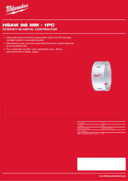 MILWAUKEE Bi-Metal Contractor Holesaw 4932464705 A4 PDF