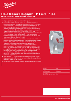 MILWAUKEE Hole Dozer Holesaws 49560227 A4 PDF