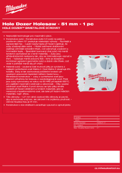 MILWAUKEE Hole Dozer Holesaws 49560117 A4 PDF
