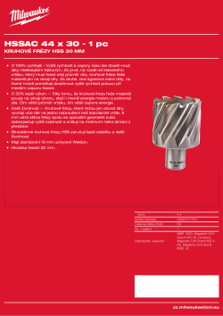 MILWAUKEE HSS annular cutters 30 mm 4932371753 A4 PDF