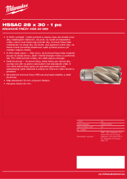MILWAUKEE HSS annular cutters 30 mm 4932343284 A4 PDF
