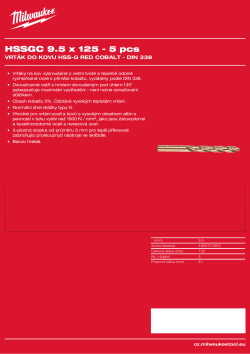 MILWAUKEE Red Cobalt HSS-G Drill Bits 4932373353 A4 PDF