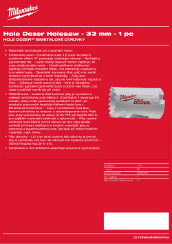MILWAUKEE Hole Dozer Holesaws 49560067 A4 PDF