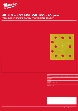 MILWAUKEE High Performance Sanding Sheets for Orbital Sanders 4932492245 A4 PDF