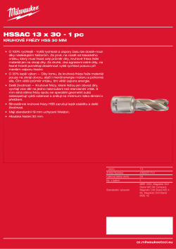 MILWAUKEE HSS annular cutters 30 mm 4932371741 A4 PDF