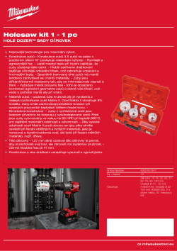 MILWAUKEE Sada Hole Dozer™ 1 (12ks) 4932451547 A4 PDF