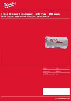 MILWAUKEE Hole Dozer Holesaws Bulk Packs 49565125 A4 PDF
