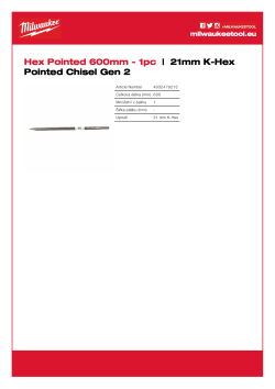 MILWAUKEE 21mm K-Hex Pointed Chisel Gen 2 4932479213 A4 PDF