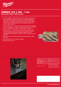 MILWAUKEE HSS annular cutters 50 mm 4932371770 A4 PDF