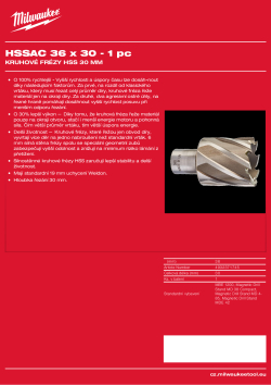 MILWAUKEE HSS annular cutters 30 mm 4932371745 A4 PDF