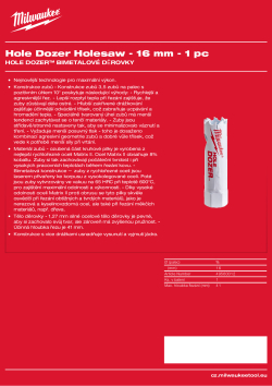 MILWAUKEE Hole Dozer Holesaws 49560012 A4 PDF